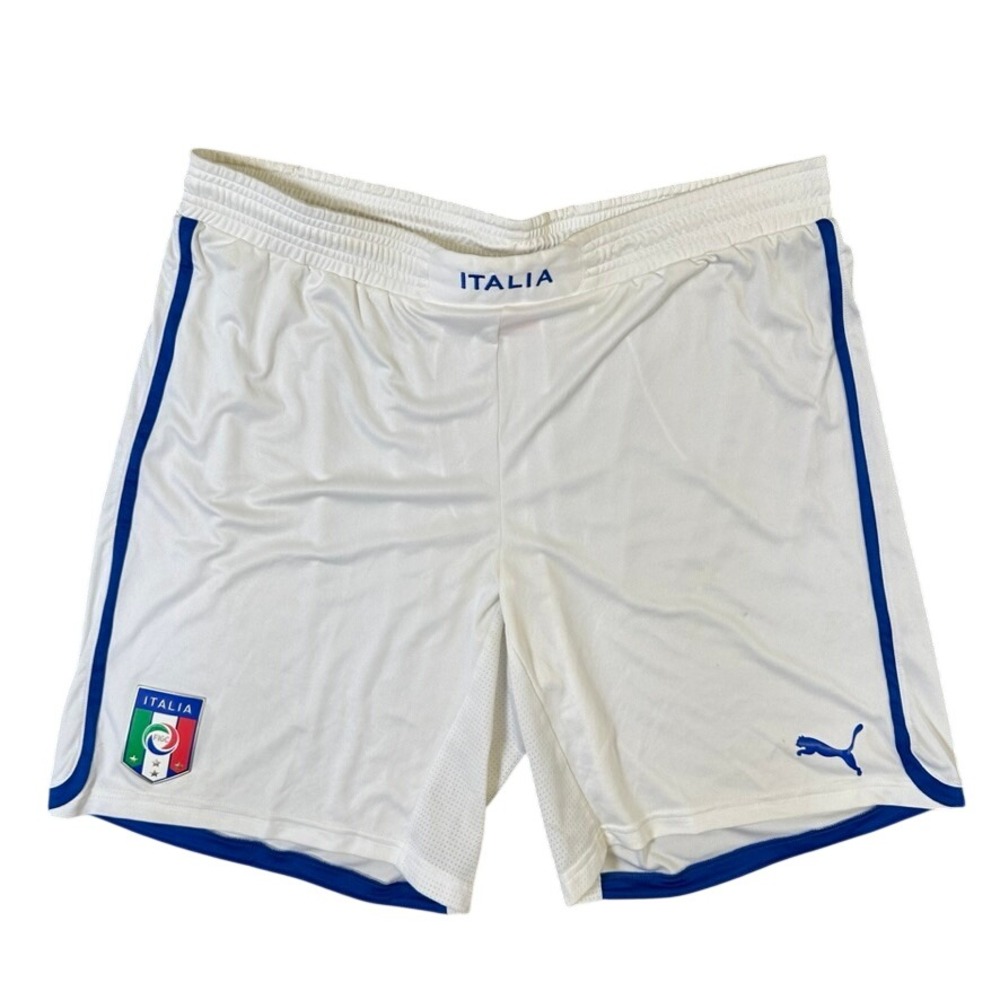 Puma Italia FIGC Soccer Shorts Mens XL White Blue National Team 740362